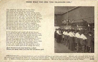 Think What you Owe the Telephone Girl